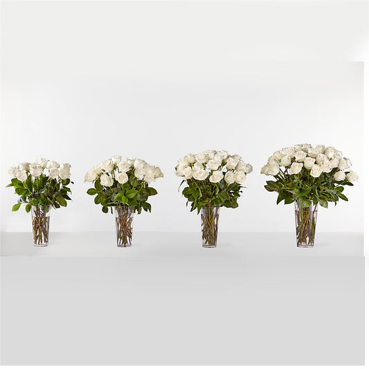 Long Stem White Rose Bouquet – Mulhearn Flowers Llc, West Monroe LA
