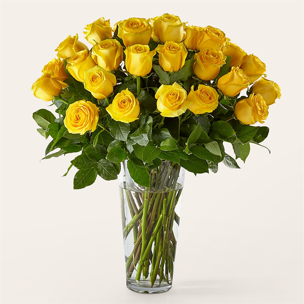 Long Stem Yellow Rose Bouquet – Mulhearn Flowers Llc, West Monroe LA