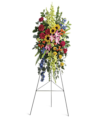 LOVE LIVES ON STANDING SPRAY – Mulhearn Flowers Llc, West Monroe LA