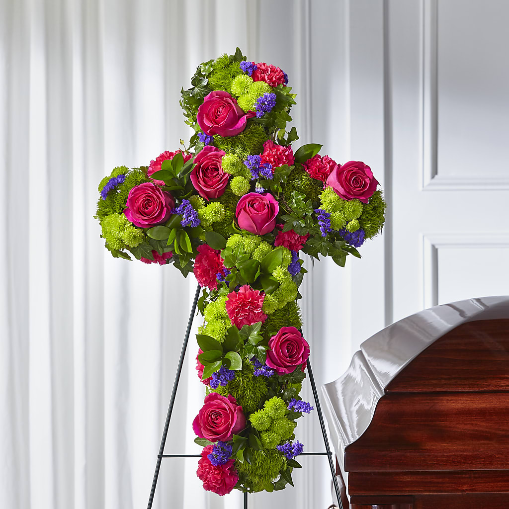 Tribute Rose Floral Cross – Mulhearn Flowers Llc, West Monroe LA