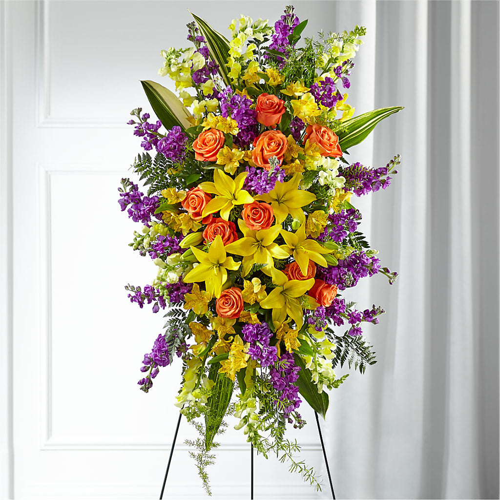 Thoughtful Prayers Standing Spray – Mulhearn Flowers Llc, West Monroe LA