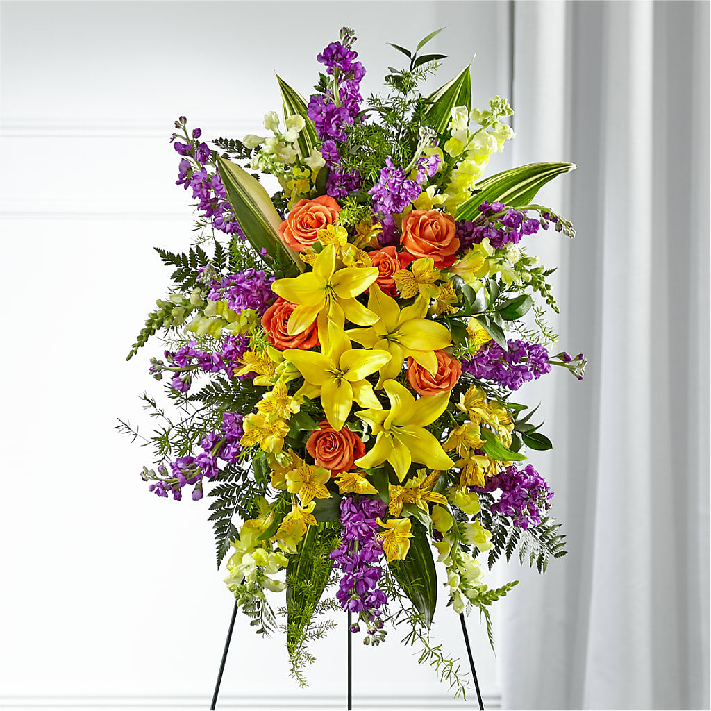 Thoughtful Prayers Standing Spray – Mulhearn Flowers Llc, West Monroe LA