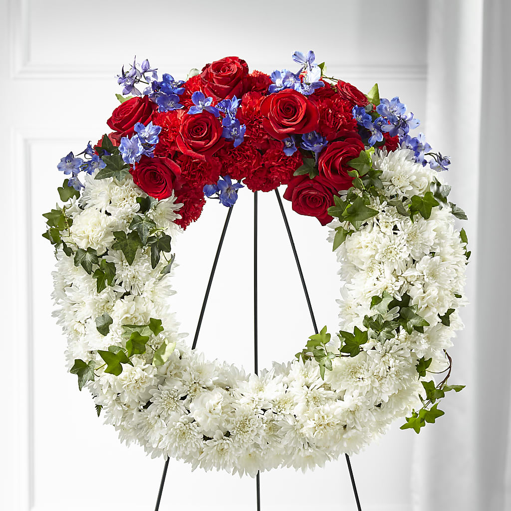 Patriotic Passion Wreath – Mulhearn Flowers Llc, West Monroe LA