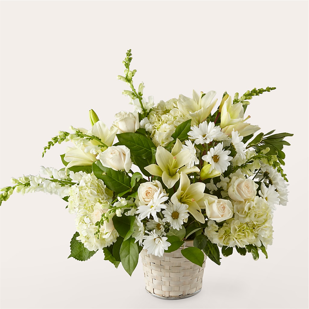Ivory Elegance Floral Basket – Mulhearn Flowers Llc, West Monroe LA