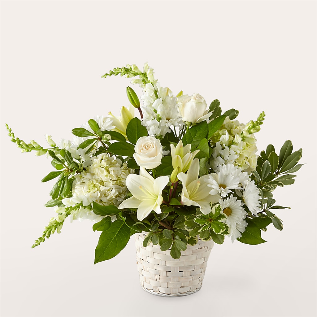 Ivory Elegance Floral Basket – Mulhearn Flowers Llc, West Monroe LA