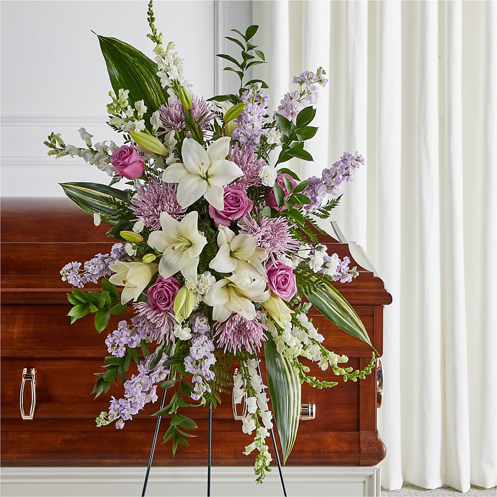 Grateful Hearts Standing Spray – Mulhearn Flowers Llc, West Monroe LA