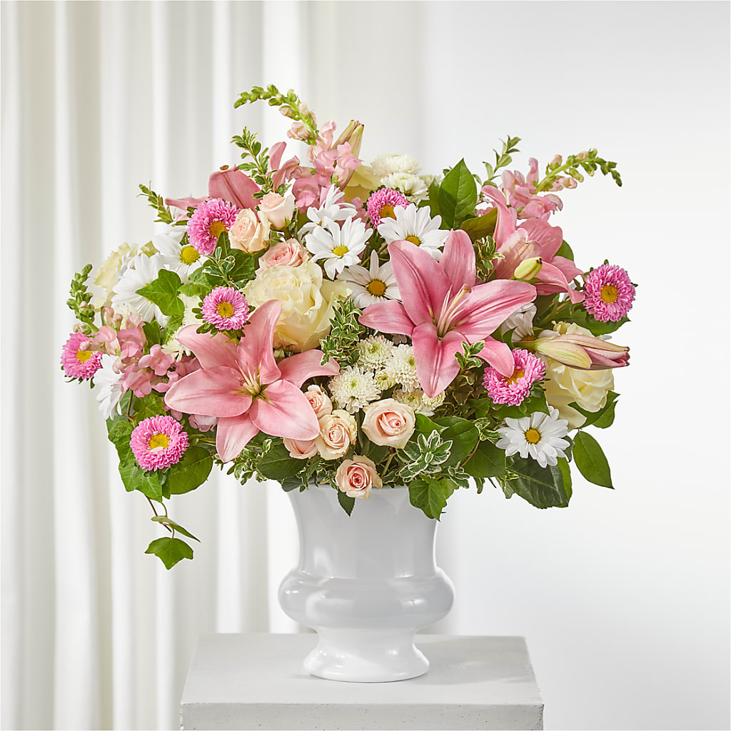 Empathetic Blooms Urn Arrangement – Mulhearn Flowers Llc, West Monroe LA