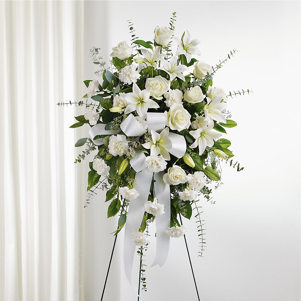 With Care Standing Spray – Mulhearn Flowers Llc, West Monroe LA