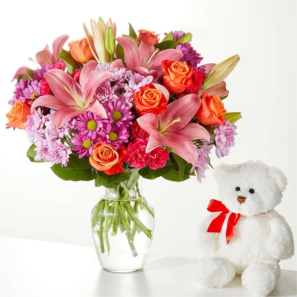 One and Only Bouquet and Bear Bundle –  Mulhearn Flowers Llc, West Monroe LA