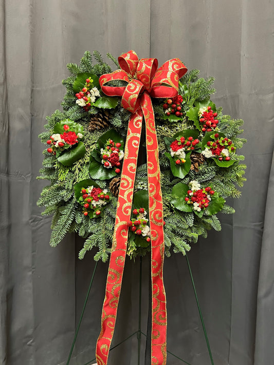 Holiday Wreath Standing Spray