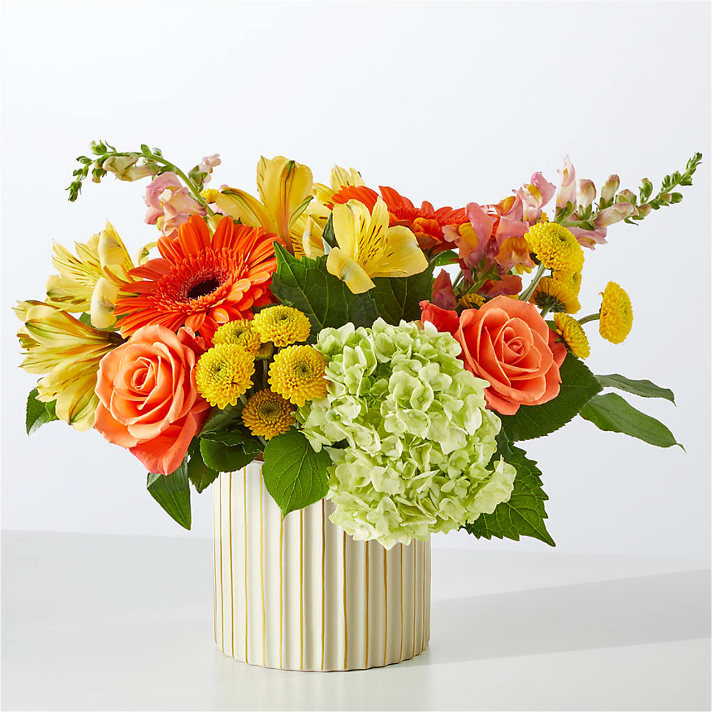 Autumn Sunshine Bouquet with Ivory Vase –  Mulhearn Flowers Llc, West Monroe LA