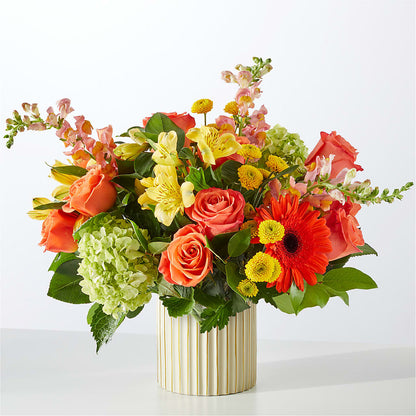 Autumn Sunshine Bouquet with Ivory Vase –  Mulhearn Flowers Llc, West Monroe LA