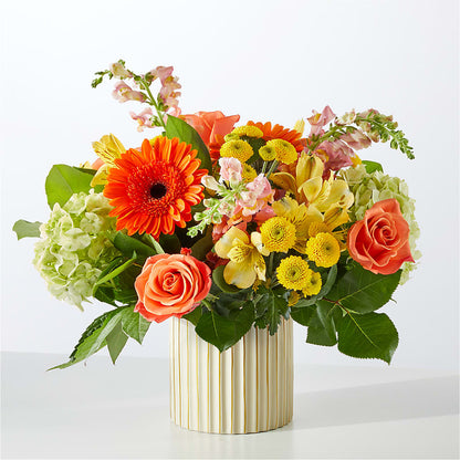 Autumn Sunshine Bouquet with Ivory Vase –  Mulhearn Flowers Llc, West Monroe LA