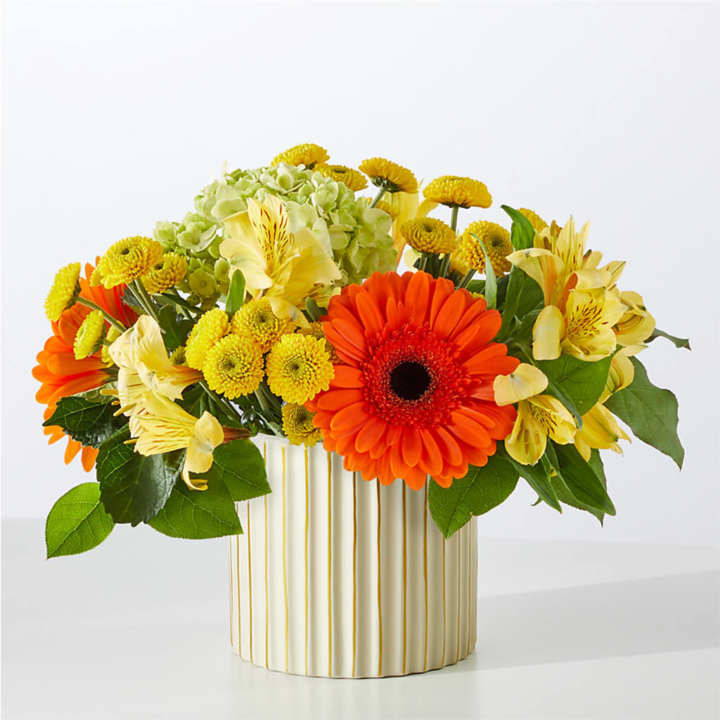 Autumn Sunshine Bouquet with Ivory Vase –  Mulhearn Flowers Llc, West Monroe LA