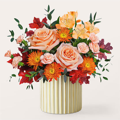Spiced Latte Bouquet with Ivory Vase –  Mulhearn Flowers Llc, West Monroe LA
