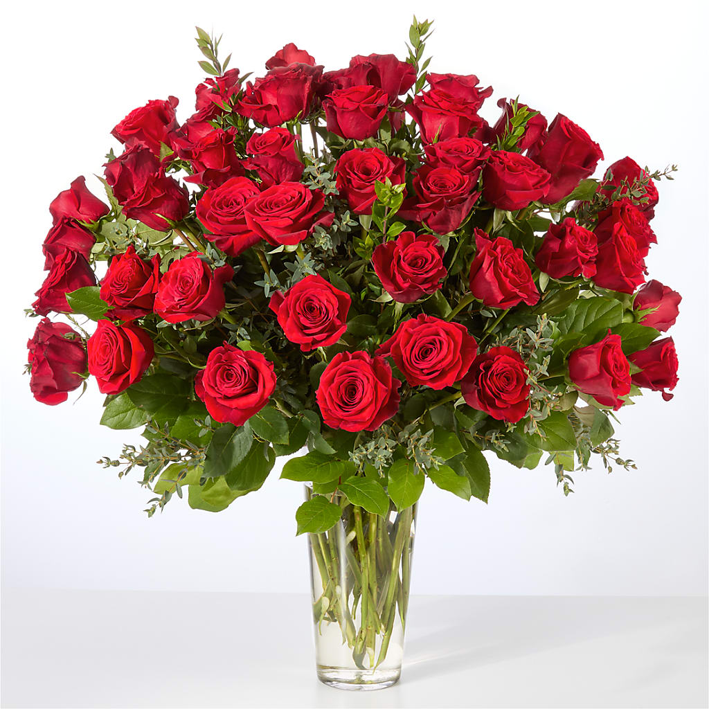 Forever Yours Fifty Stem Red Rose Bouquet –  Mulhearn Flowers Llc, West Monroe LA